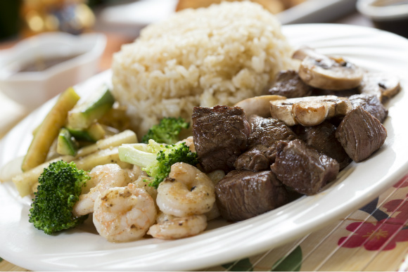 A Miyabi Jr. specialty: steak and shrimp.