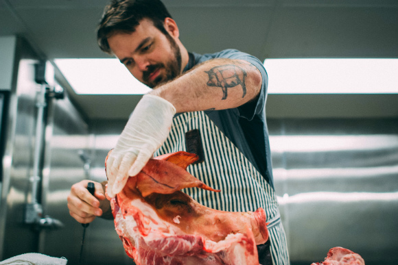 Kyle Foster is the current chef and butcher at Colt & Gray.