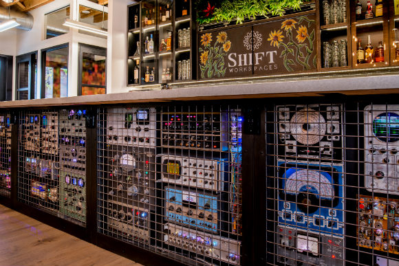 Shift Bannock's bar is made of electronics left behind by the former tenant.