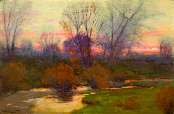 Charles Partridge Adams, Platte River Sunset, date not known. Oil paint on canvas.