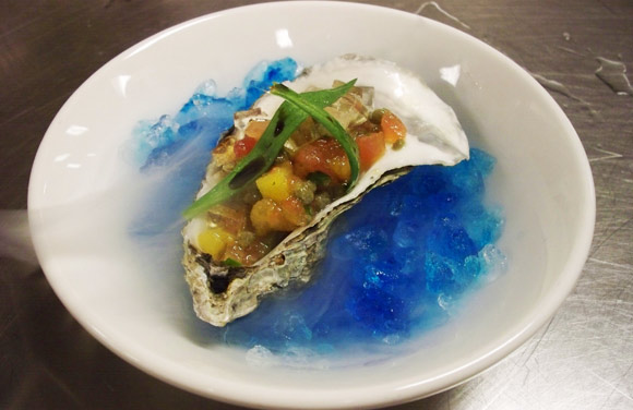 Ian Kleinman's oyster pearls with tomato and tarragon. 