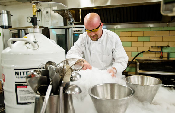 Chef Ian Kleinman focuses on molecular gastronomy. 