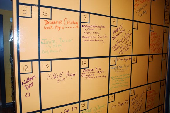 The activity calendar at Shift Workspaces.