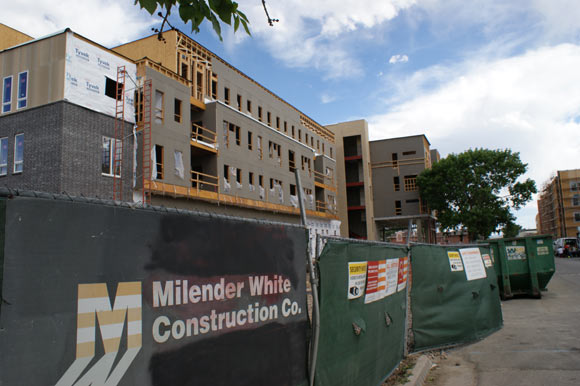 Nine hundred new units are being built, tripling the neighborhood's density.