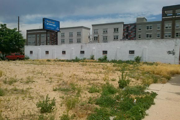 Empty lots in Arapahoe Square are waiting for development.