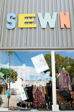 Sewn, a boutique specializing in local clothing and accessories.