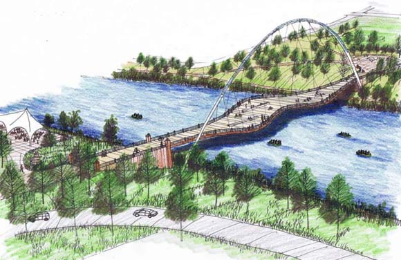 The River North Master Plan calls for an "Art Bridge" and park in RiNo slated to be built by 2016.