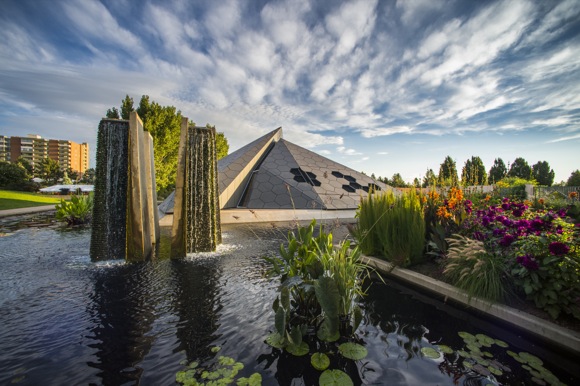The pyramid is a perfect match for the Denver Botanic Gardens.