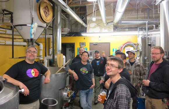A collaborative brew day at Caution Brewing. 