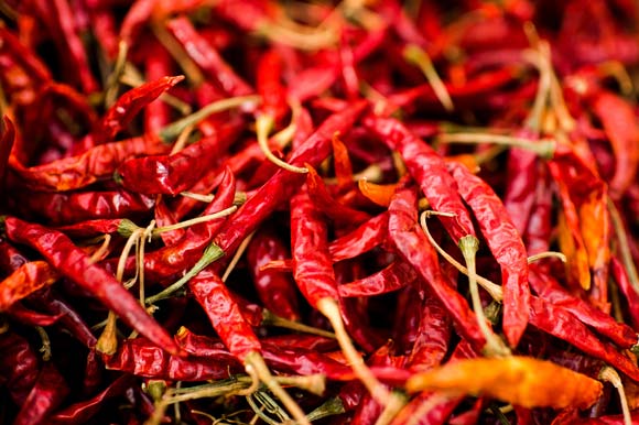 Red chile is a staple at Peña Produce. 