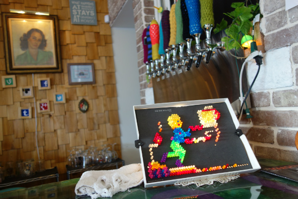 With a Lite-Brite and knit taphandle covers, Grandma's House is the setting for many craft projects.
