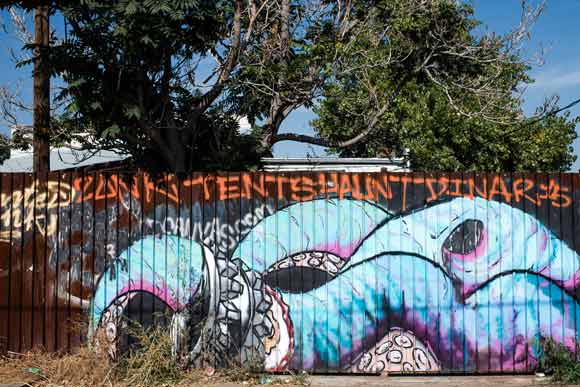 Grafitti and loud murals adorn much of Larimer Street in RiNo.