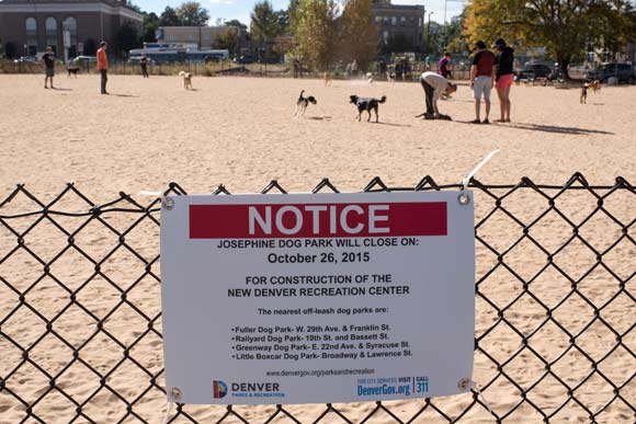The Josephine Gardens dog park will close for good on Oct. 26.