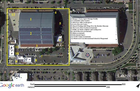 Google Earth site plan of Hangar 2.