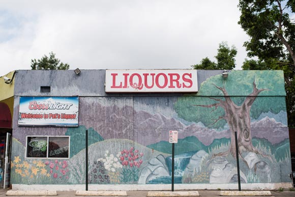 A mural on Pat's Liquors. 