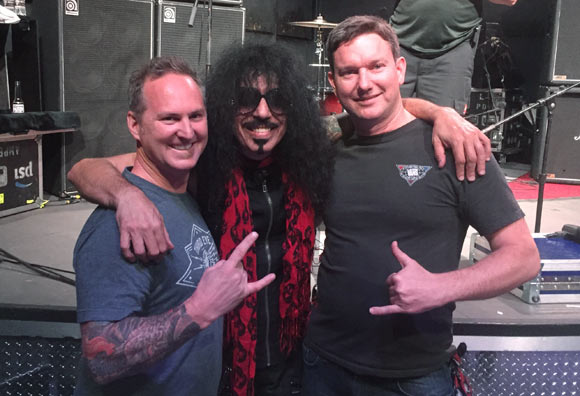 Pictured with Quiet Riot's Frankie Banali, Troy Guard (left) is a huge fan of '80s metal.
