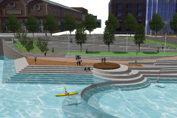 After a delay, the new Confluence Park will be ready by fall 2017.