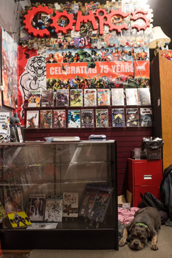 Mutiny's comic book and record collections have expanded.