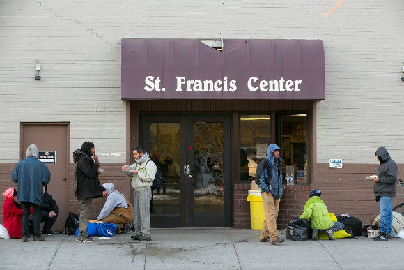 The central neighborhood has a concentration of services for the homeless.