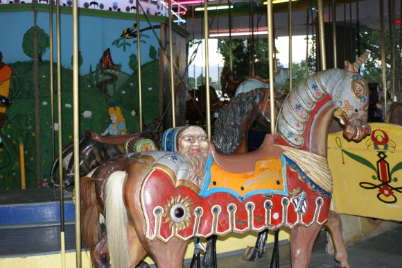 Faces abound on the Merry-Go-Round.
