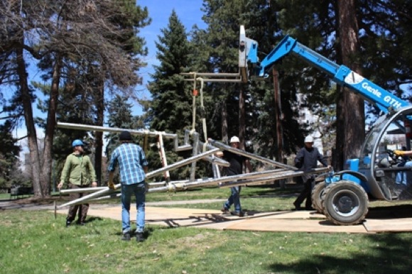 AMPA installs sculpture at Denver Botanic Gardens.