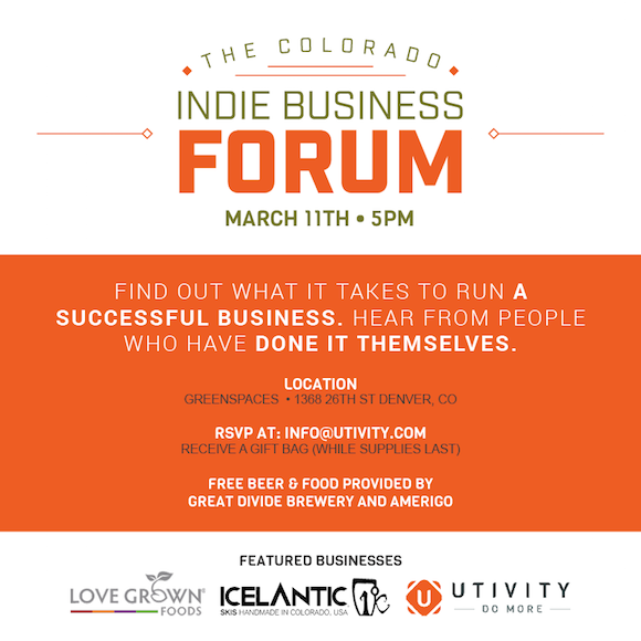 CO Indie Business Forum Flyer