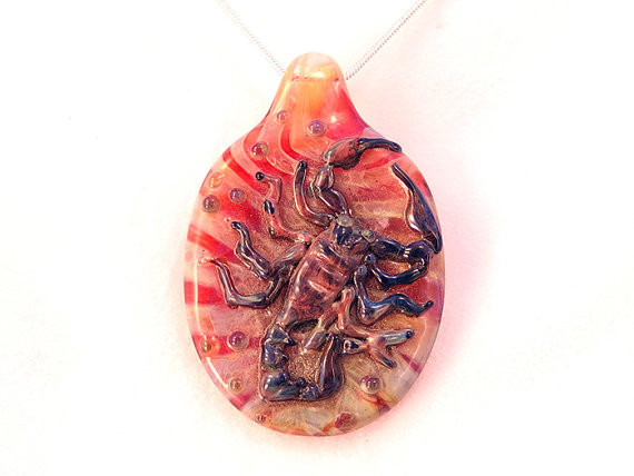 Scorpion borosilicate pendant.