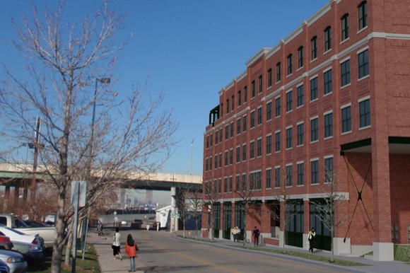 Evans Station Lofts are on Delaware Street next to the Evans Avenue bridge.