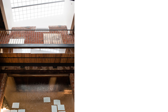 The atrium area is filled with sunlight in the Cactus Building in the Central Platte Valley of Denver.