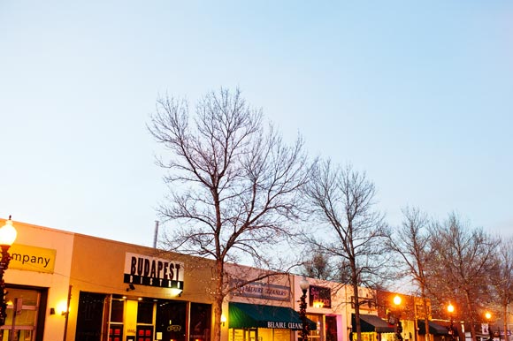 Stores line the Platt Park neighborhood.