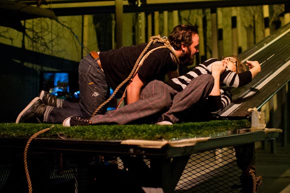 Buntport Theater actors run through a rehearsal of "Wake", which opens Jan. 25.