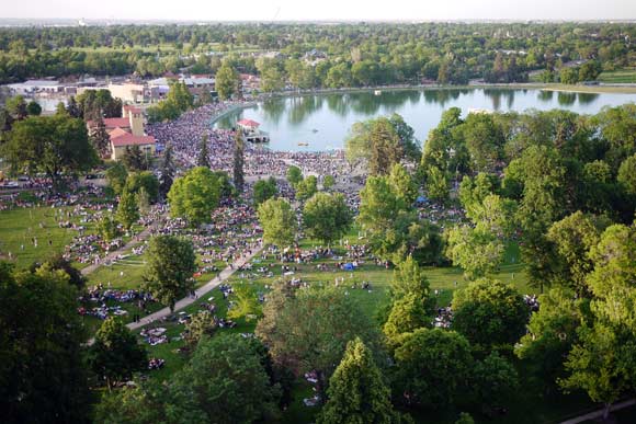 An aerial view of City Park Jazz.