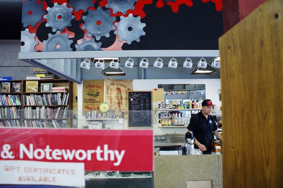  Jim Norris works the coffee bar.