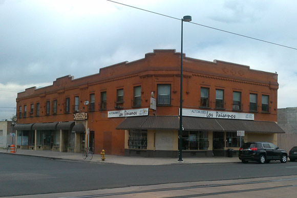 Los Paisanos and the Melbourne Hotel at the intersection of Welton and 22nd. 