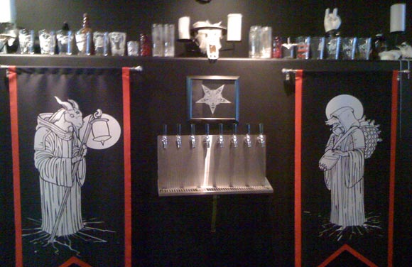 The taps at TRVE Brewing.