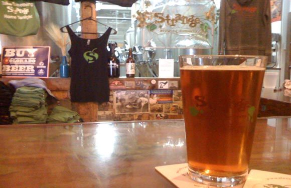 The taproom at Strange Brewing Company.