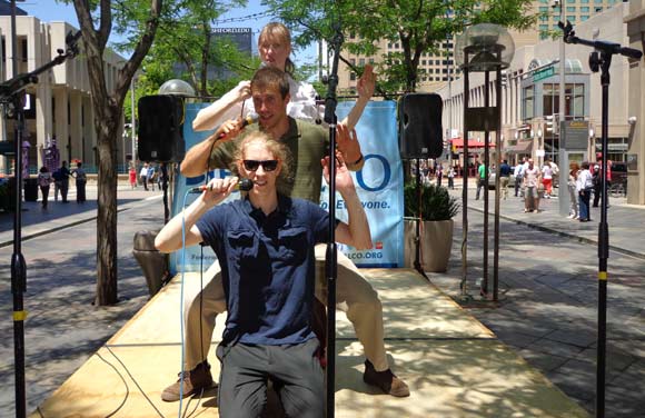 A performance by some Bovine graduates on 16th Street Mall this summer.