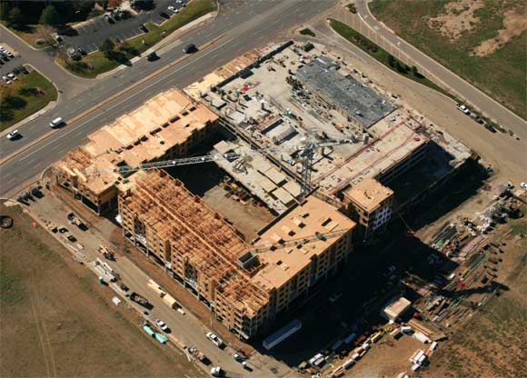 An aerial view of Belleview Station.