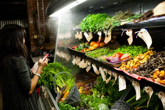 Fresh vegetables offered at Americanum Provisions.