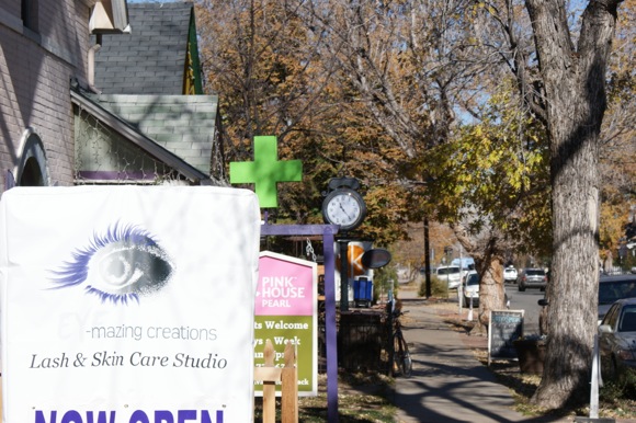 Stores of all kinds line Old South Pearl Street.