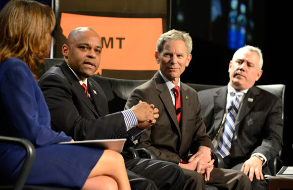 Mayor Michael Hancock speaking at last year's Rocky Mountain CitySummit.