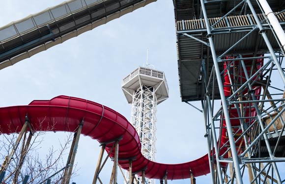 Elitch Gardens relocated from Denver's West Highland neighborhood to the Central Platte Valley in 1995.