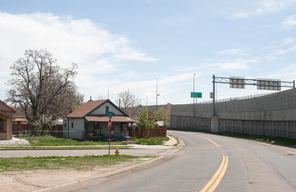 The neighborhood is right next to the I-70 and I-25 interchanges.