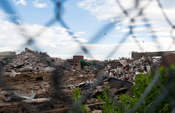 There is not much left of St. Anthony's Hospital. 