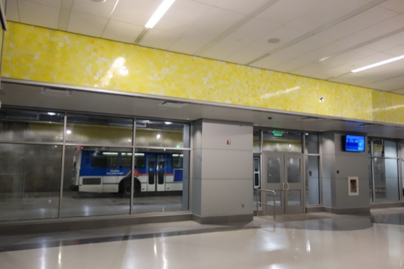 There are 22 underground bus gates at the new transit center.