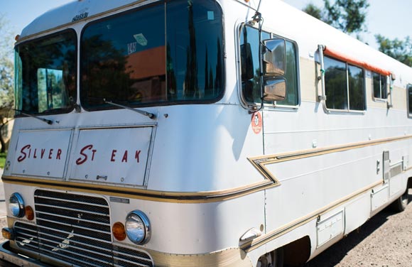 Silver Streak, a 1976 chrome RV anonymously donated to Swallow Hill Music earlier this year.