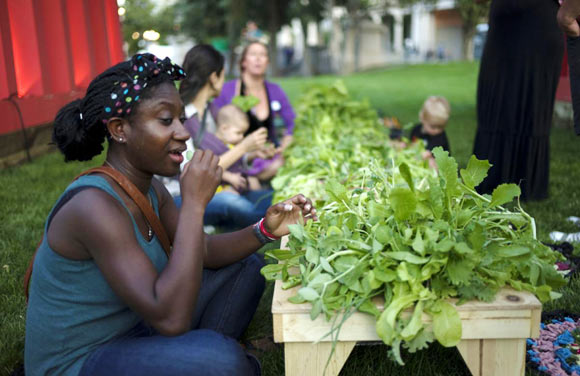 This interactive installation was created for the Biennial of the Americas in Denver Civic Center Park.