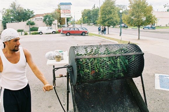 A chile roaster on Federal Boulevard in Denver.