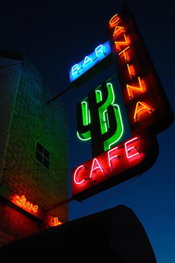 Seth Totten of Acme Neon finished restoration work on the legendary jazz club's sign in September.