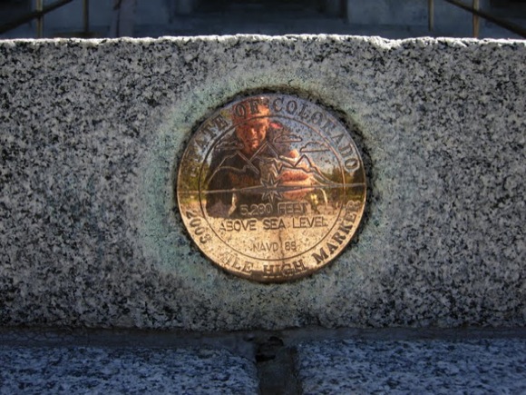 The third and correct step marker on the Colorado State Capitol.